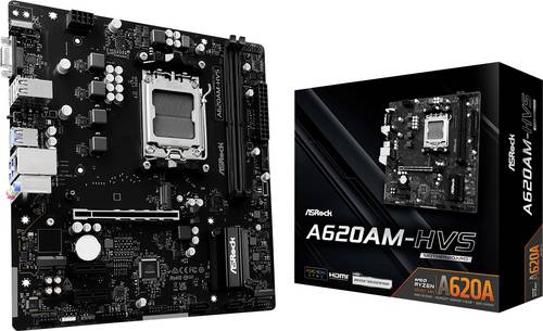 ASRock A620AM-HVS Mainboard Sockel (PC) AMD AM5 Formfaktor (Details) Micro-ATX Mainboard-Chipsatz AMD A620A