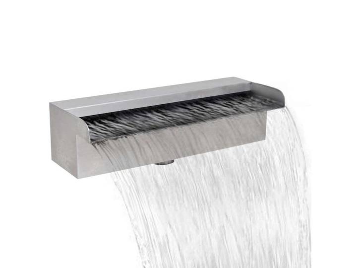 Lame d'eau rectangulaire en acier inoxydable de 30 cm pour cascade de piscine, fontaine de piscine, pour jardin et éléments aquatiques de piscines