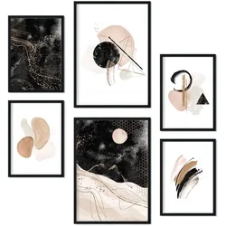 POSTER Set Mit 6 Abstrakter Traum Sammlung A3 & A4 Schwarzer Rahmen