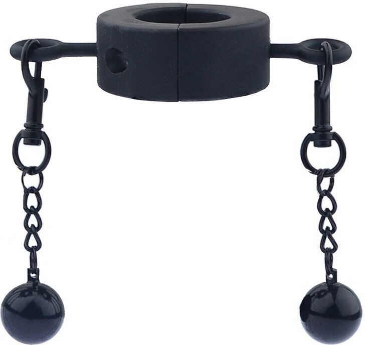 MenSteel Ballstretcher en métal avec Boules Testicle M 32mm - Hauteur 20mm - Poids 435g Noir