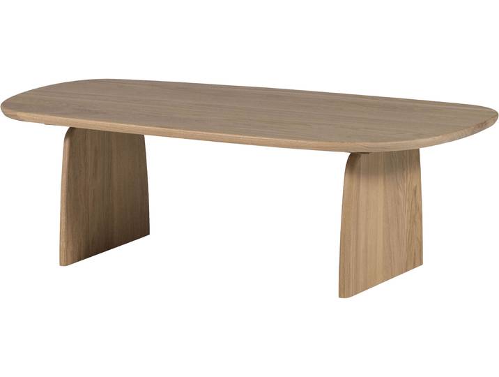 Couchtisch WOOOD Tablo mit FSC-Mix Eichenholz lackiert B 110 x T 60 x H 35 cm , braun (natur), B:110cm H:35cm T:60cm, Tische, Couchtisch, Transparente Schutzlackierung, Tragkraft 50 kg, einfach zu montieren