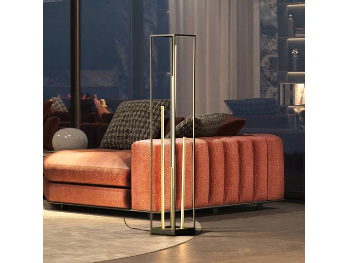 FISCHER & HONSEL LED Stehlampe Grid, dimmbar, schwarz, für Wohn- / Esszimmer, Metall, Modern