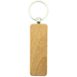 CombiCraft Schlüsselanhänger aus Holz Rechteck 80x27 mm - pro 1 Stück - Ohne Aufdruck