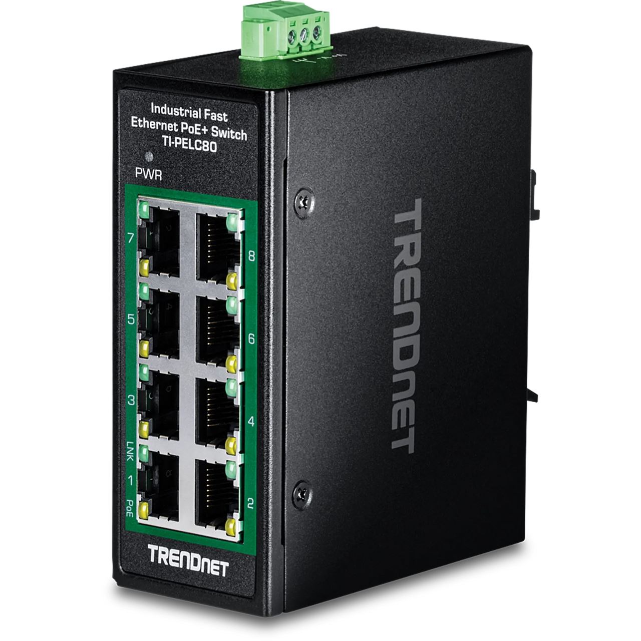 TrendNet 8-Port Industrial Fast Ethern. PoE+ DIN-Rail Switch