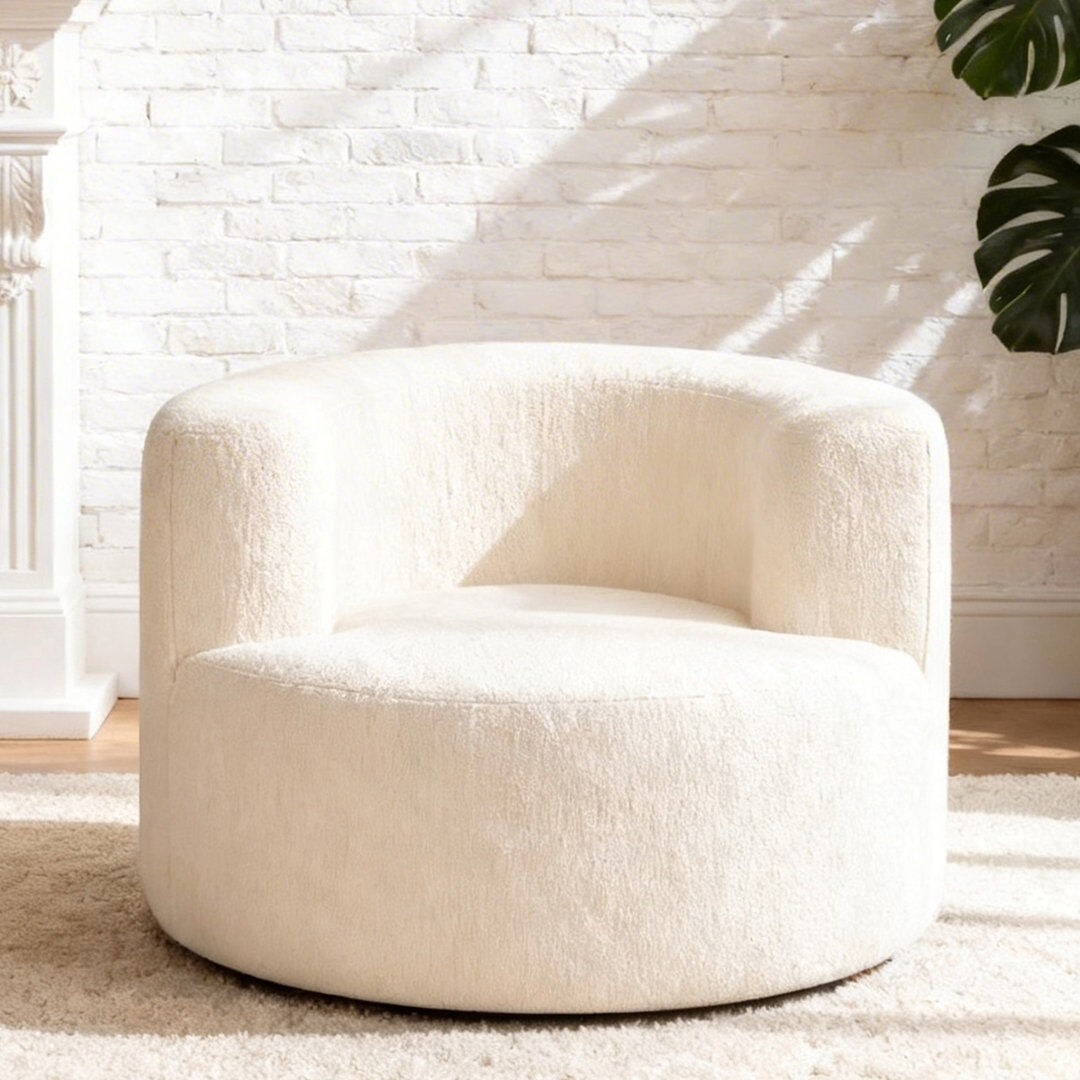 Fairmont Park One Seater Compressed Round Curved Lounge Chair Beige 60cm H X 82cm W X 82cm D