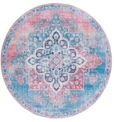 SAFAVIEH Serapi Machine Washable Asel Medallion Distressed Rug