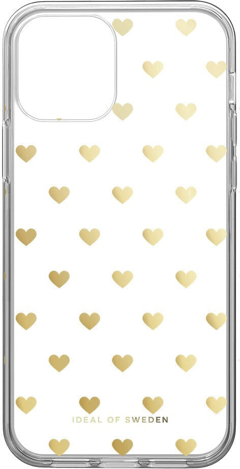 iPhone 12 / 12 Pro iDeal Of Sweden Clear Case - Golden Hearts