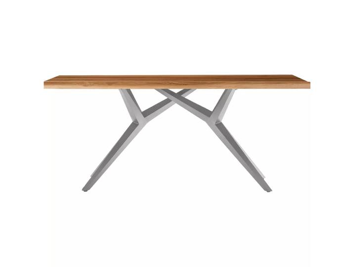 mutoni - Massivholztisch 240x100 - Teak natur - Metall antiksilber, One Size, Braun