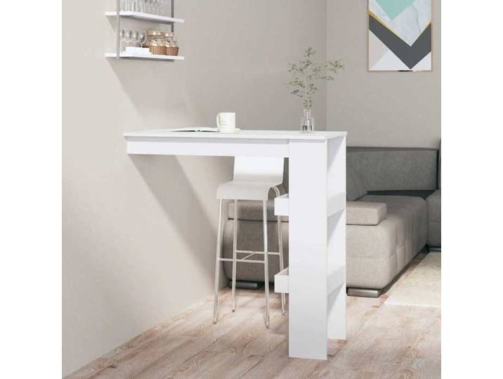 URBRAN®Table de bar murale Blanc 102x45x103 5 cm Bois d'ingénierie - Table_338