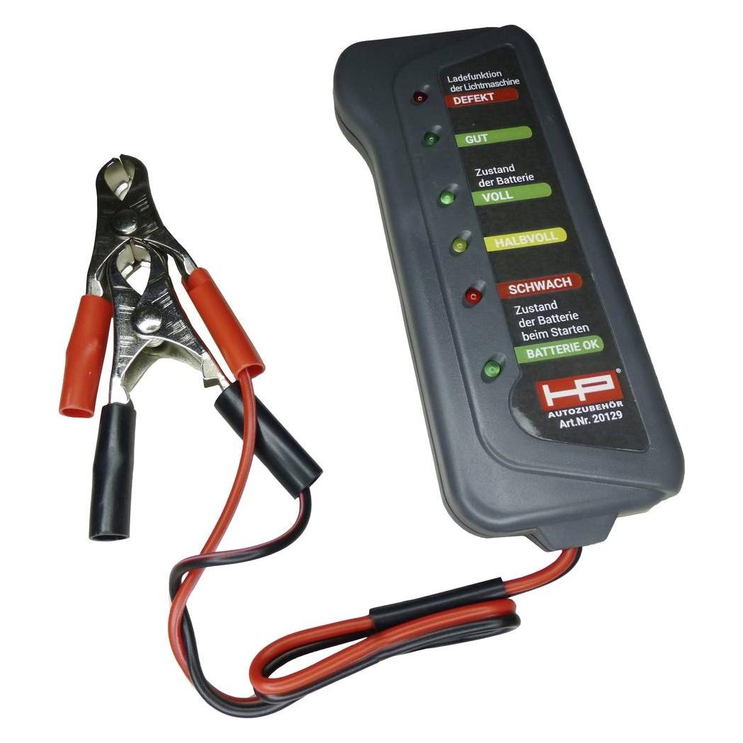 HP Autozubehör Kfz-Batterietester 12 V Batterieprüfung, Kontrolle Lichtmaschine (20129)