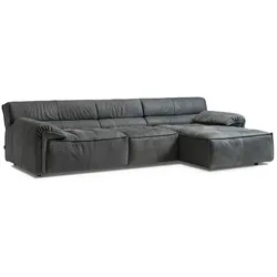 designwerk Ecksofa Vola Leder Black