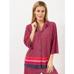 AMINATI® Jerseybluse 3/4-Arm Knopfleiste Geometrie-Druck leger weit