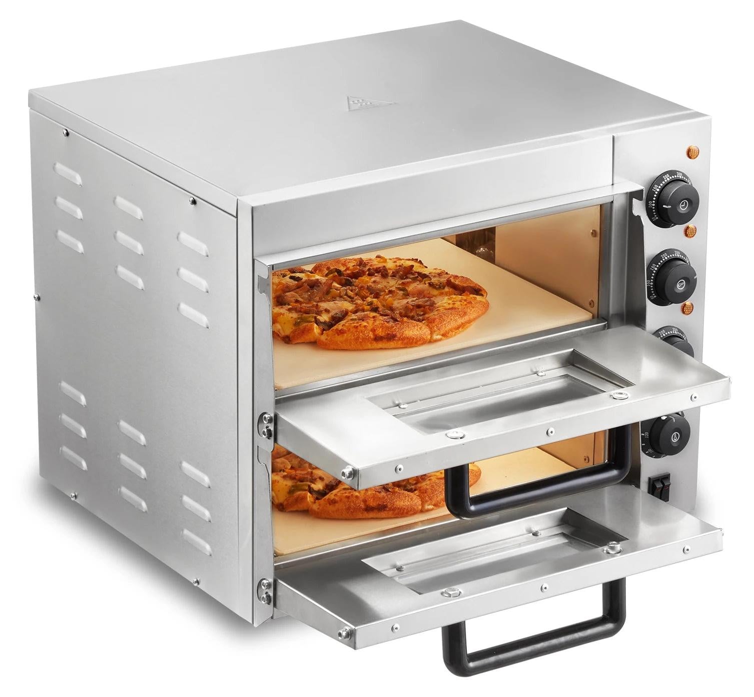 Selius Elektrische Pizzaoven met Dubbeldekslaag en Pizza Steen