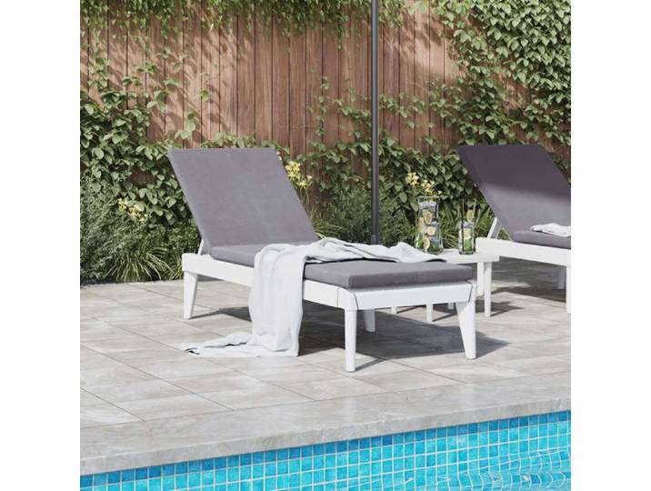 JLL*TOP - Chaise longue - Bain de soleil - blanc 186x60x29 cm PP LLL1353