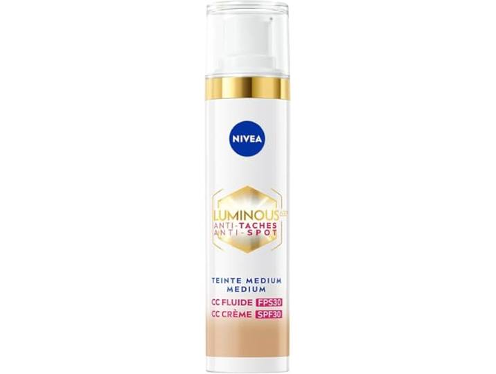 NIVEA Cellular LUMINOUS630 CC Fluid Cream met SPF 30 - Medium - Anti-Pigmentvlekken Crème - Gekleurde Dagcrème - Skincare Gezichtscreme - Gezichtsverzorging - 40ml