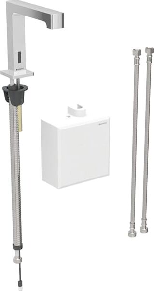 Brenta mitigeur lavabo infrarouge 116178211 avec mitigeur thermostatique, installation sur pied, fonctionnement sur piles, Geberit
