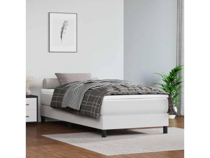 KTHLBRH Taschenfederkernmatratze Mittel Weiß 100x200x20 cm Kunstleder Pflegeleicht, schmutzabweisend, geräuschdämpfend, stoßdämpfend, mittelharte Stützung, für Rücken- und Bauchschläfer