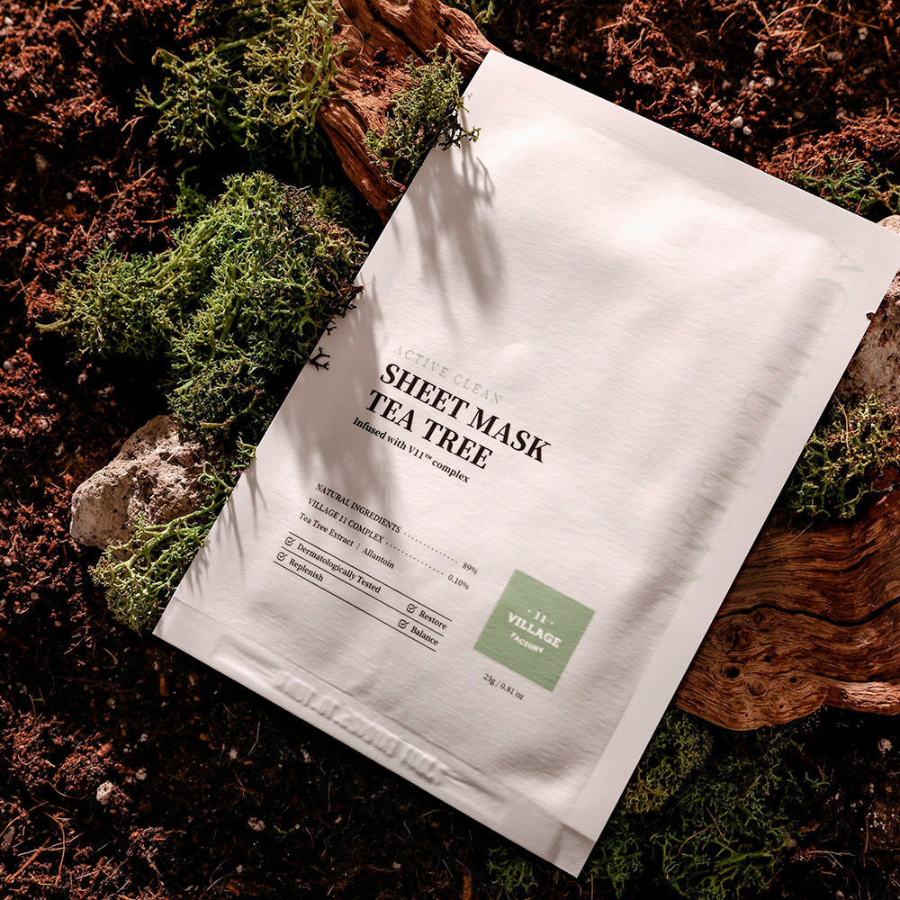 Village 11 Máscara de folha Active Clean árvore do chá 23 gr