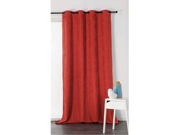 Rideau alaska isolant et 100 % occultant polyester rouge orangé