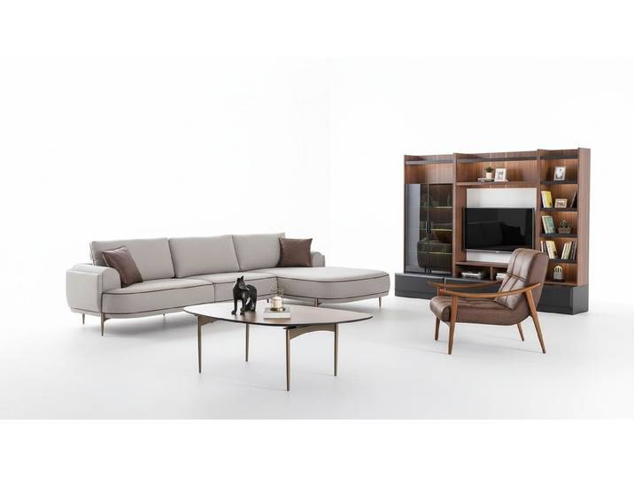 JVmoebel Ecksofa Graues Stoffsofa in L-Form mit modernem Design für Wohnzimmer, Made in Europa