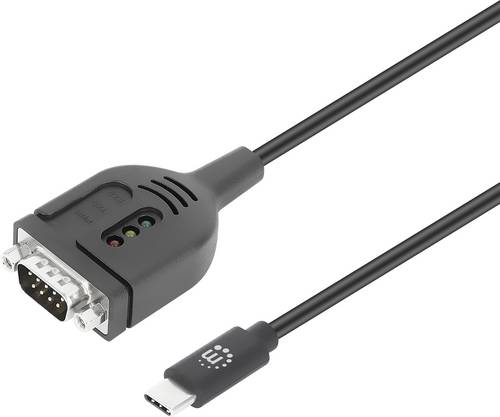 Manhattan Seriell Adapterkabel [1x USB-C Stecker - 1x Seriell (9pol.)] 100 cm Schwarz