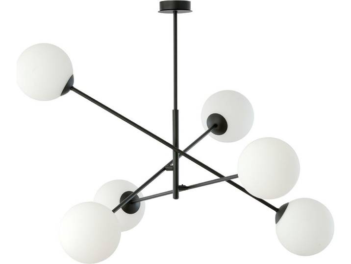 Deckenleuchte Emibig, 6xE14, 40W, LINEAR, Farbe: Schwarz/Opalfarben, Modellnummer: 1169/6