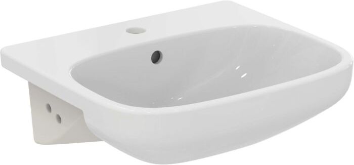 Ideal Standard life A Halbeinbau-Waschtisch T4517MA 50x44x15cm, mit Hahnloch und Überlauf, weiß Ideal Plus
