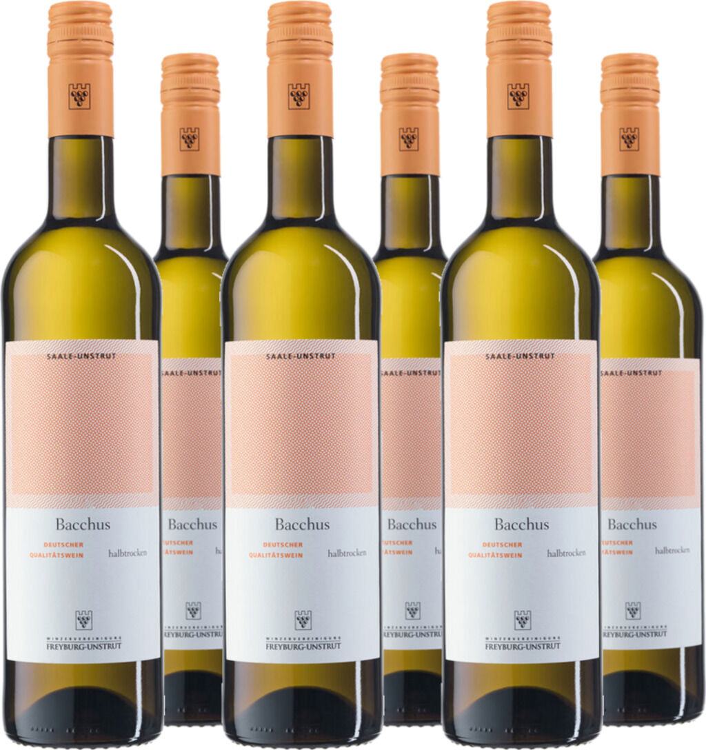 6er Vorteilspaket Bacchus Halbtrocken 2025 Winzervereinigung Freyburg-Unstrut