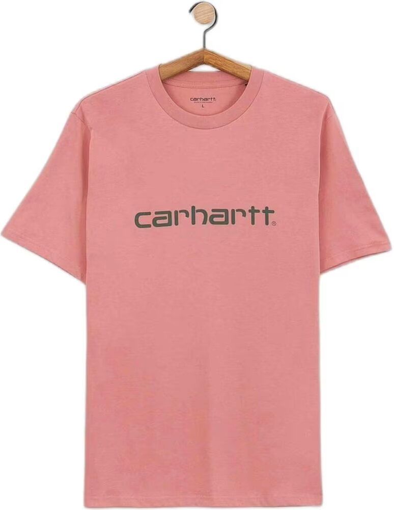 Camiseta De Manga Corta Rosa Carhartt Wip Con Logo Rosa M Hombre