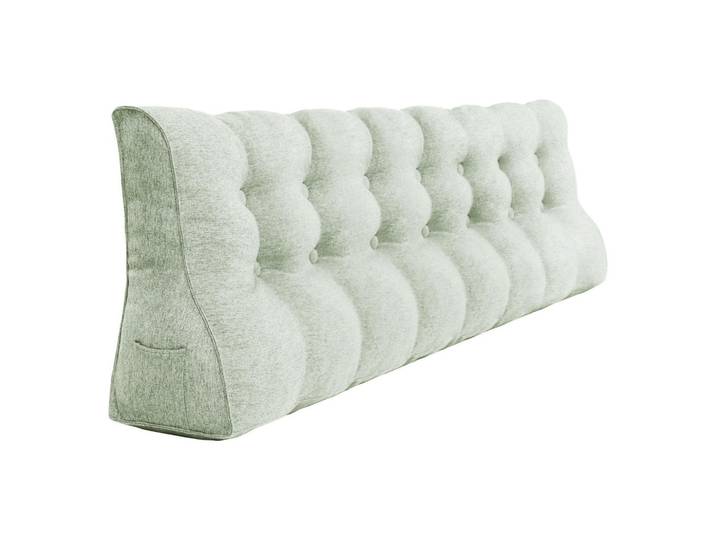 Vercart Rückenkissen Körperkontur Leinenlook Weiß 200 cm, Füllung: Hohlfaser, Dreieckig, 55x200 cm, Heimtextilien, Wohntextilien, Kissen, Rückenkissen