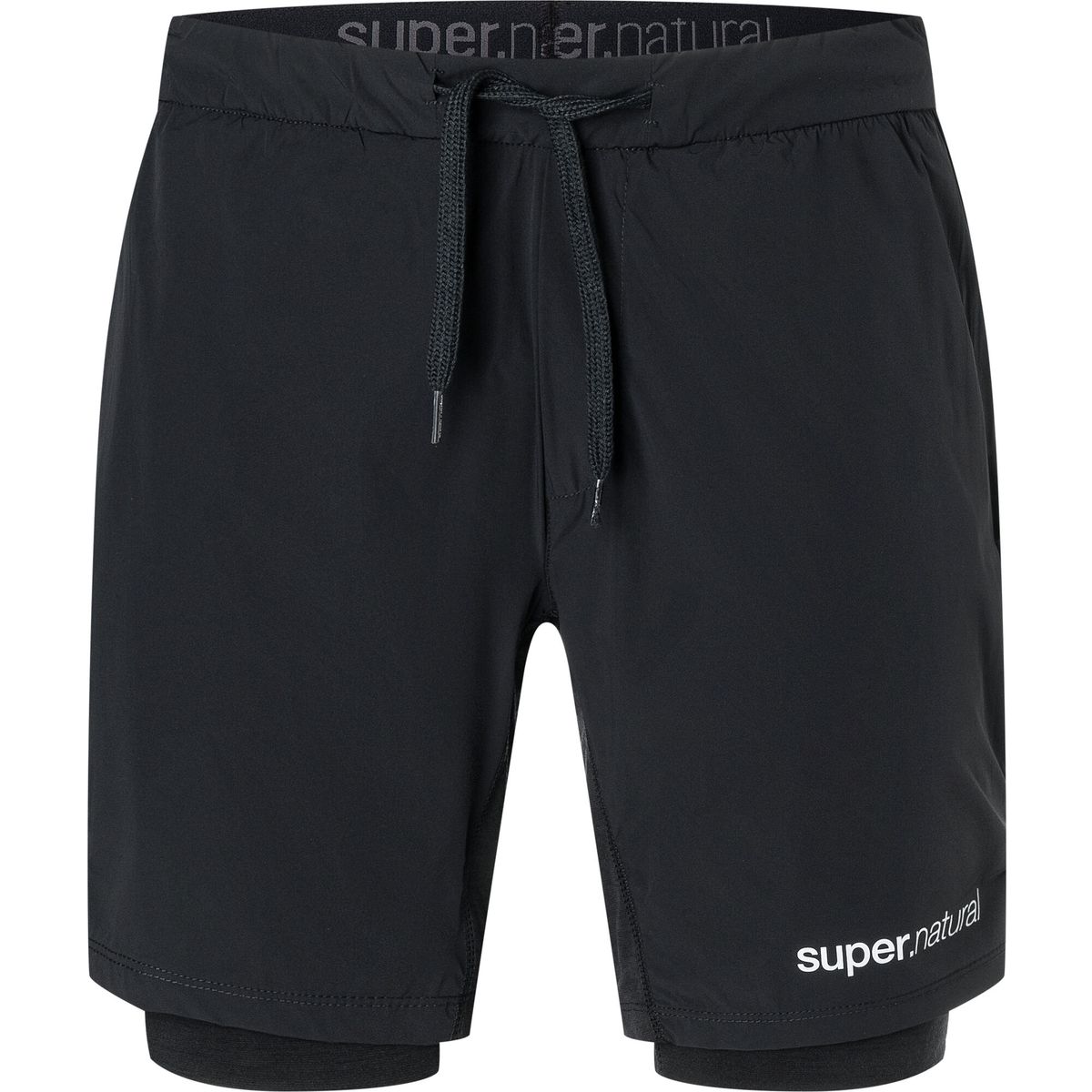Super.Natural M Double Layer Shorts jet black (872) S SNM017460872S