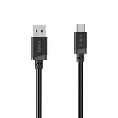 Hama USB-Ladekabel USB 2.0 USB-A Stecker, USB-C® Stecker 1m Schwarz 00201811