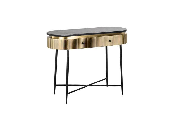 Design Konsole „Ironville“ mit schwarzer Marmorplatte Gold Richmond Interiors
