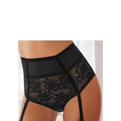 High-Waist-Slip "mit abnehmbaren Strapsen, als Dessous-Set kombinierbar", Damen, Gr. 32/34, schwarz, Spitze, Obermaterial: 85% Polyamid, 15% Elasthan, PETITE FLEUR GOLD BY LASCANA, körpernah, Unterhosen, sexy Unterwäsche, sexy Dessous, Reizwäsche