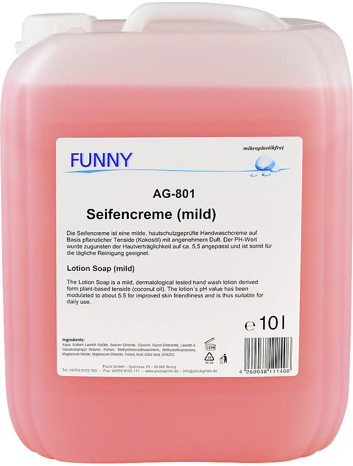 kaiserkraft Seifencreme mild, Inhalt 10 l, rosa, ab 2 Stk