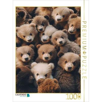 CALVENDO Puzzle Junge Braunbären zum kuscheln | 1000 Teile Lege-Größe 64 × 48 cm Foto-Puzzle für glückliche Stunden