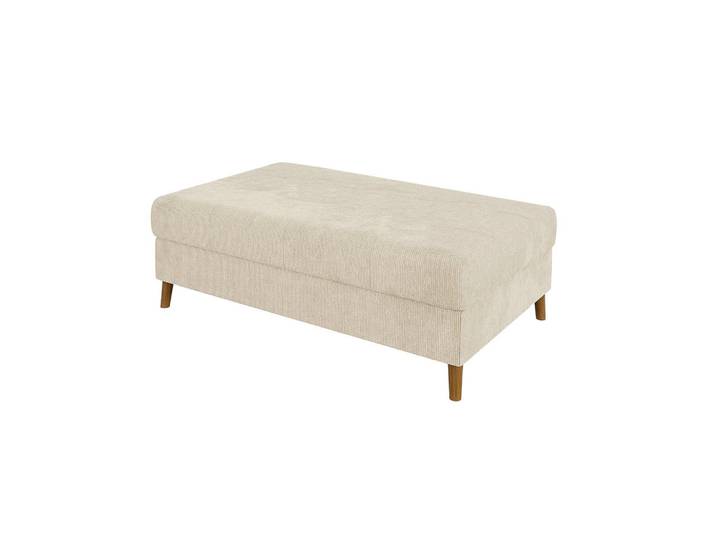 S-Style Hocker Sigurd Beige Chenille, Holz, Echtholz, Teilmassiv,Buche, Birke, Füllung: Polyetherschaumkern, 118x40x73 cm, Wohnzimmer, Sessel, Hocker & Hockerbänke, Sitzhocker