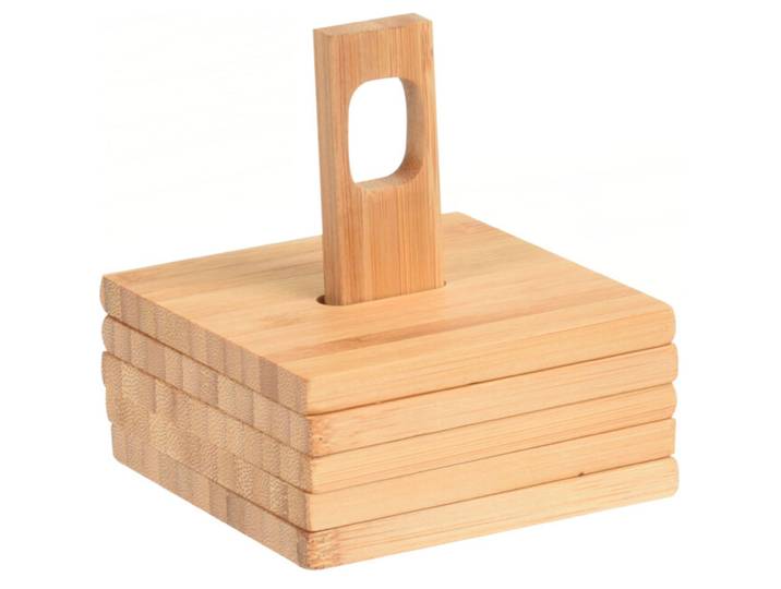 Tischuntersetzer aus Bambus 6er-Set, Glasuntersetzer, 9 x 9 cm