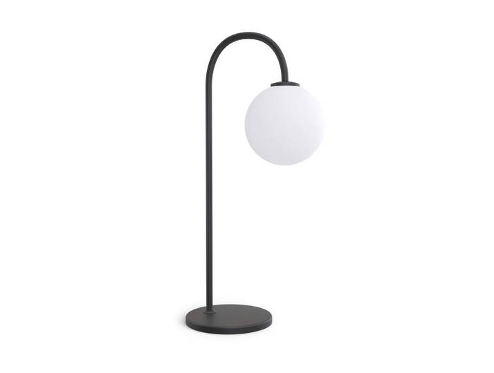Belid Tischleuchte Ballon, Opal, Schwarz, Metall, Glas, 26.6x52.5x16 cm, CE, Lampen & Leuchten, Innenbeleuchtung, Tischlampen, Tischlampen