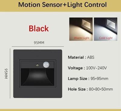 Inspired Finds Smart Motion Sensor Recessed Stair & Wall Light With Voice Activation motion Sensor White 3w cool White(5500 7000k)
