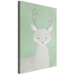 Leinwandbild Young Deer Greige/Salbeigrün