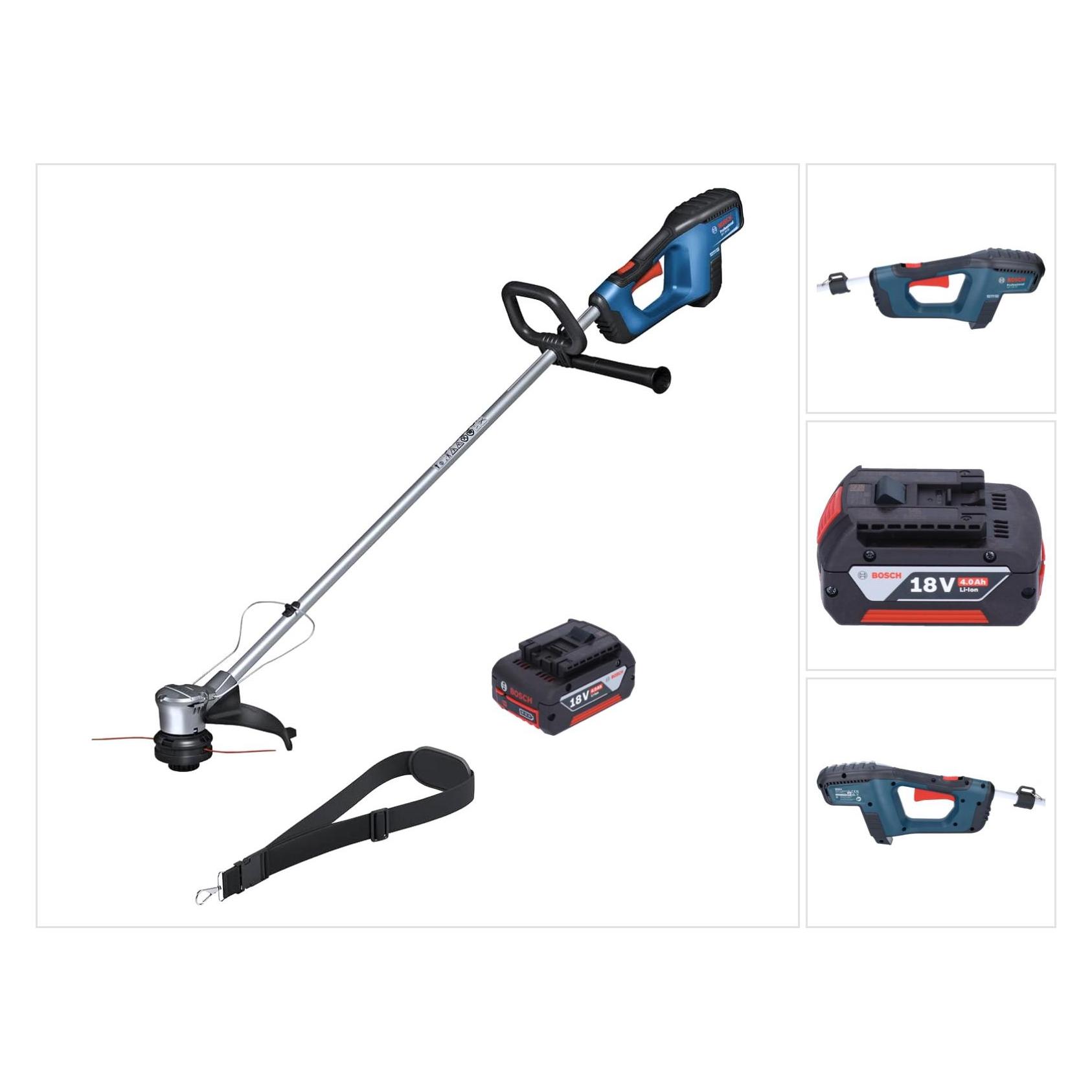Bosch Professional GRT 18V-33 Professional Akku Rasentrimmer 18 V 330 mm Brushless + 1x Akku 4,0 Ah - ohne Ladeg (Trimmfaden) (06008D0000)