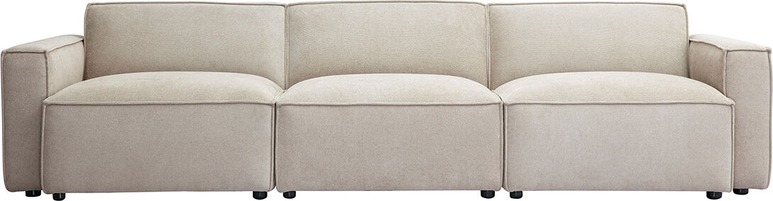 Miliboo Modulares Sofa für 4 Personen in beigem Samt-Textur Stoff SPLIT