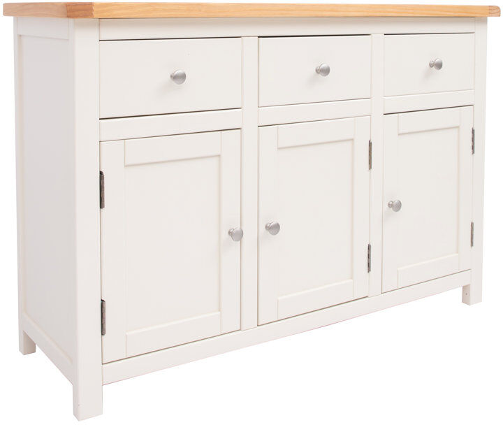 August Grove Natividad 120cm Sideboard Off White/Satin Chrome 80cm H X 120cm W X 40cm D
