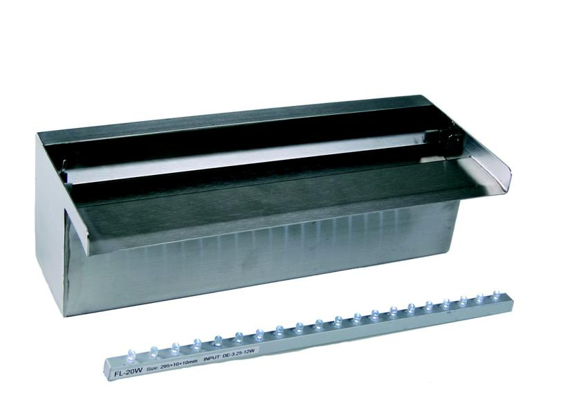OUTSIDELIVI Wasserfall Niagara LED 30, Inox 304, 20 LED,H10x30x12,5cm 08430986