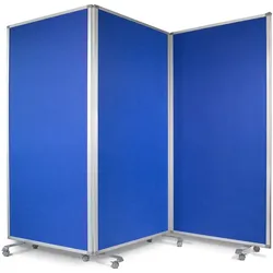 Office Marshal Filz-Stellwand   Trennwand 3-teilig   Blau