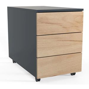VCM Rollcontainer Dalosa 70 918330, aus Holz, honig-eiche, mit 3 Schubladen
