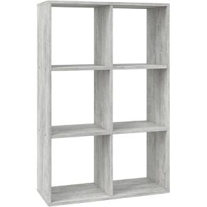 Vicco Bücherregal Karree, grau, aus Holz, 6 Fächer, 72 x 108 x 29cm