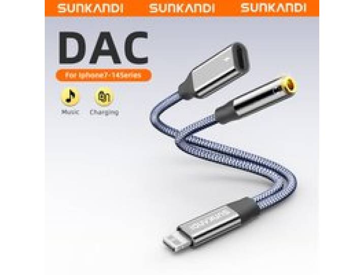 SUNKANDI 2-in-1 Dongle Adapter, Lightning naar 3.5mm Hoofdtelefoon en Lightning naar Dubbele Lightning Audio- en Oplaadpoorten Splitter