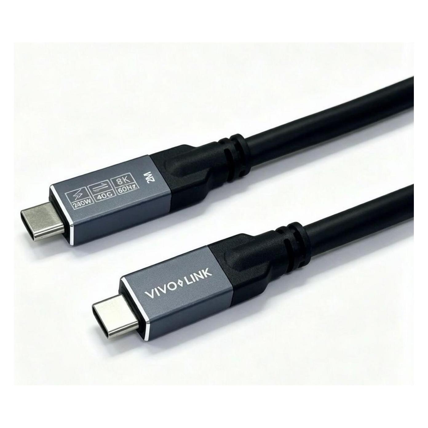 Vivolink USB-C to USB-C Cable 2m - (2 m, USB 4, 100 W) (PROUSB4MM2)